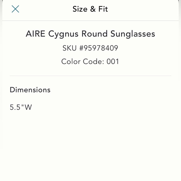 Anthropologie AYRE Cygnus round sunglasses